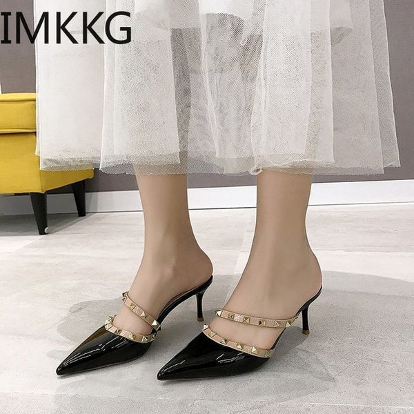 women mules 2020 slippers summer pointed toe shoes women's woman rivet high heels female casual ladies new footwear, Black
women mules 2020 slippers summer pointed toe shoes women's woman rivet high heels female casual ladies new footwear, Black