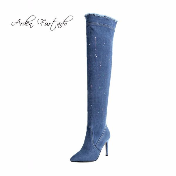 arden furtado 2020 spring autumn over the knee stilettos high heels 9cm jeans blue denim boots zipper fashion shoes for woman, Black
arden furtado 2020 spring autumn over the knee stilettos high heels 9cm jeans blue denim boots zipper fashion shoes for woman, Black