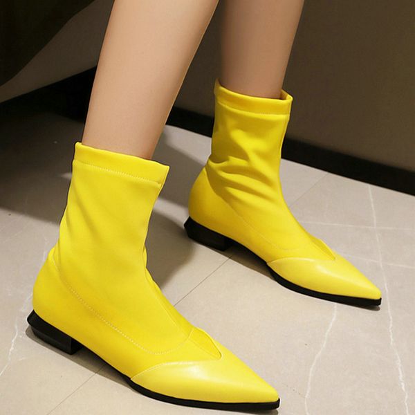 stretch fabric women ankle boots fashion pointed toe thick heel women short boots slip on autumn winter black yellow
stretch fabric women ankle boots fashion pointed toe thick heel women short boots slip on autumn winter black yellow