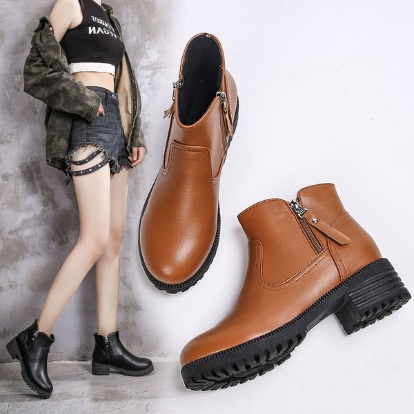 fashion solid leisure pu mid calf boots for women med square heel round toe autumn boots sewing winter ladies shoes zip, Black
fashion solid leisure pu mid calf boots for women med square heel round toe autumn boots sewing winter ladies shoes zip, Black