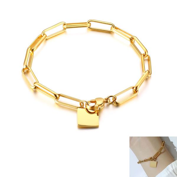 2020 fashion gold color stainless steel bracelets for women simple square women link charm bracelets jewelry, Black
2020 fashion gold color stainless steel bracelets for women simple square women link charm bracelets jewelry, Black