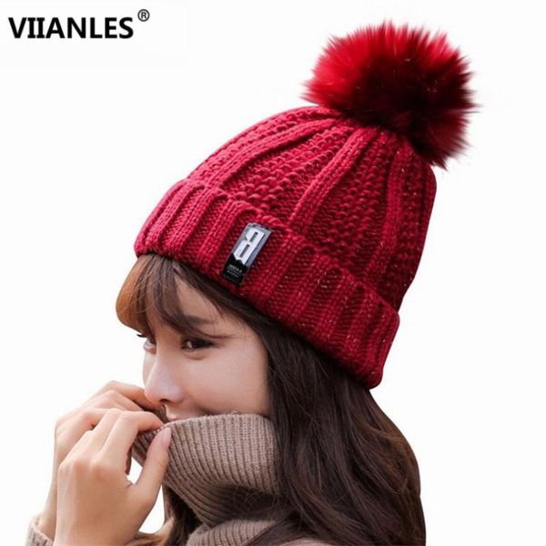 viianles women's skullies pom poms knitted beanies winter female ball cap girl 's hat knit cap thick beanies red hat for women, Blue;gray
viianles women's skullies pom poms knitted beanies winter female ball cap girl 's hat knit cap thick beanies red hat for women, Blue;gray