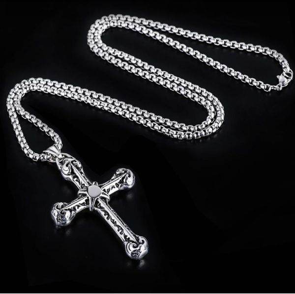 cross necklace men's pendant cool jesus christian titanium steel student assertive trendy street hip-hop pendant, Silver
cross necklace men's pendant cool jesus christian titanium steel student assertive trendy street hip-hop pendant, Silver
