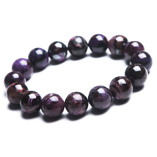 15mm south african genuine natural purple sugilite healing gem stone stretch charm bracelet for women femme round beads bracelet, Black
15mm south african genuine natural purple sugilite healing gem stone stretch charm bracelet for women femme round beads bracelet, Black