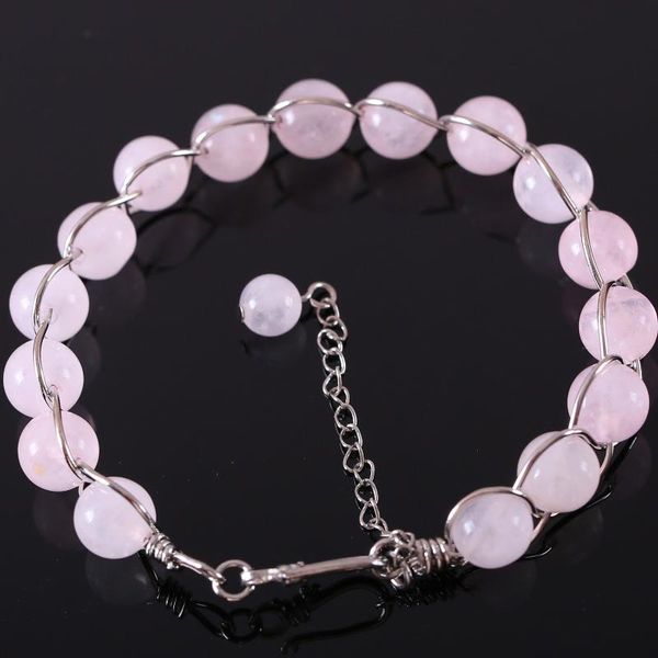 wire wrapped round beads bracelet natural stone gem pink crystal energy bangle for women jewelry gift h084, Black
wire wrapped round beads bracelet natural stone gem pink crystal energy bangle for women jewelry gift h084, Black