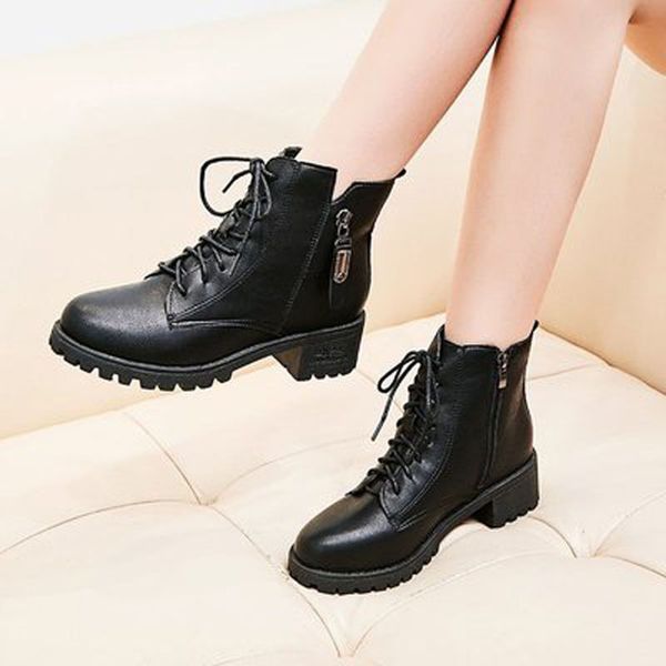 new autumn/winter 2021 middle heel martine boot ladies thick heel ankle boot middle zipper thick female, Black
new autumn/winter 2021 middle heel martine boot ladies thick heel ankle boot middle zipper thick female, Black