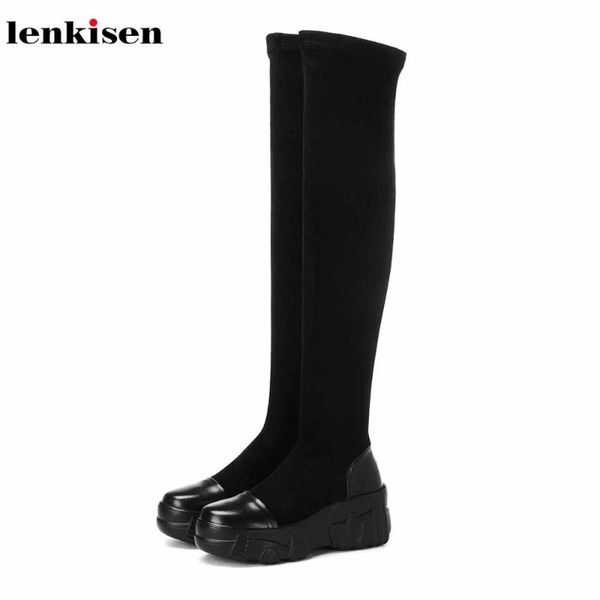 boots lenkisen cow leather stretch fabric high heels round toe thick bottom waterproof winter keep warm women over-the-knee l80, Black
boots lenkisen cow leather stretch fabric high heels round toe thick bottom waterproof winter keep warm women over-the-knee l80, Black