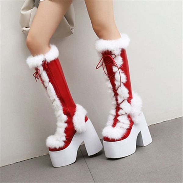 pxelena gorgeous real fur punk rock gothic cosplay knee high boots chunky block thick sole platform costume catwalk boots, Black
pxelena gorgeous real fur punk rock gothic cosplay knee high boots chunky block thick sole platform costume catwalk boots, Black