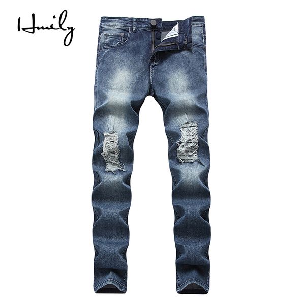 hmily new arrival fashion men jeans washed hole in knee jeans for men casual pants retro designer trousers, Blue
hmily new arrival fashion men jeans washed hole in knee jeans for men casual pants retro designer trousers, Blue