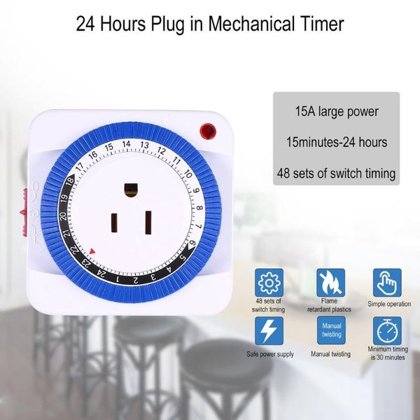 24 hour timer energy saver socket in mechanical grounded programmable timer switch smart switch indoor auto power off us eu plug
24 hour timer energy saver socket in mechanical grounded programmable timer switch smart switch indoor auto power off us eu plug