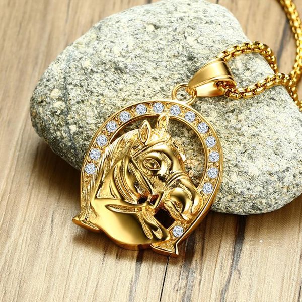 stainless steel gold crystal animal horse pendant necklace cz stone horseshoe shaped necklace jewelry hip hop gift, Silver
stainless steel gold crystal animal horse pendant necklace cz stone horseshoe shaped necklace jewelry hip hop gift, Silver