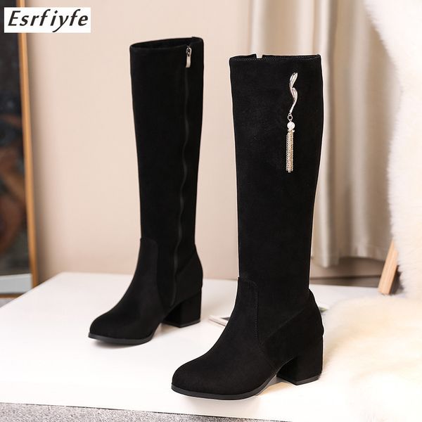 esrfiyfe 2020 new large size 17 women's knee high boots black flock autumn winter women boots riding high heel shoes woman
esrfiyfe 2020 new large size 17 women's knee high boots black flock autumn winter women boots riding high heel shoes woman