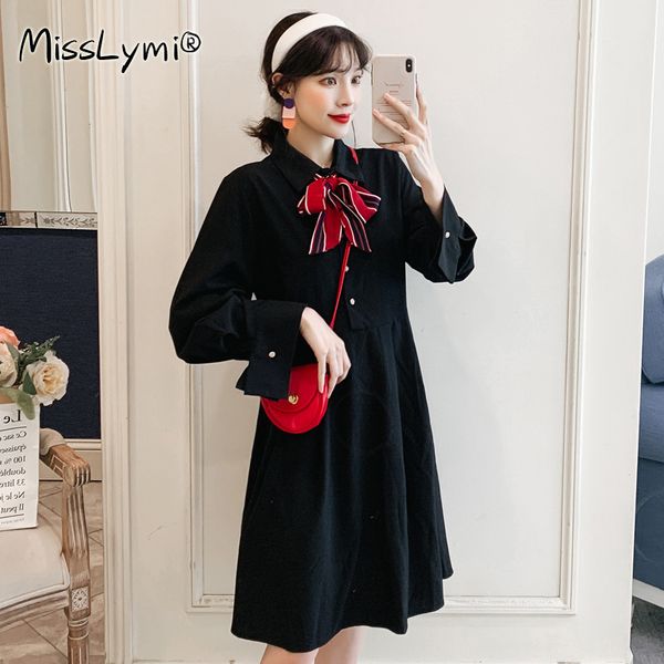 xl-5xl plus size women elegant black korean dress autumn 2020 striped bow turn-down collar long sleeve high waist a-line dresses, Black;gray
xl-5xl plus size women elegant black korean dress autumn 2020 striped bow turn-down collar long sleeve high waist a-line dresses, Black;gray
