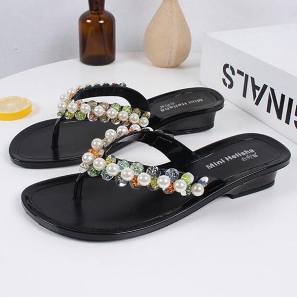 summer womens flip-flops fashion wild cool slippers low-heeled casual beach slippers pearl sequins non-slip women xx155, Black
summer womens flip-flops fashion wild cool slippers low-heeled casual beach slippers pearl sequins non-slip women xx155, Black