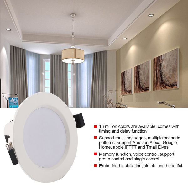 practical e27 85v-265v dimmable wifi smart down light multi-functional durable app phone control ceiling lamp bulb
practical e27 85v-265v dimmable wifi smart down light multi-functional durable app phone control ceiling lamp bulb