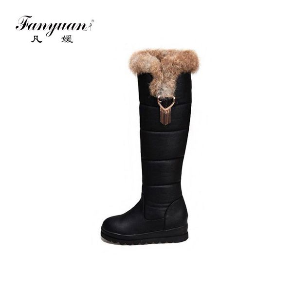 fanyuan women winter plush fur knee high boots round toe daily casual long boots warm snow shoes woman botas size 32-43, Black
fanyuan women winter plush fur knee high boots round toe daily casual long boots warm snow shoes woman botas size 32-43, Black