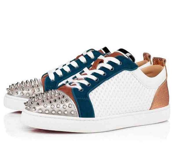 20s elegant designs mesh leather with spikes red bottom sneaker shoes for women,men casual shoes luxey red soles casual flats walking, Black 
20s elegant designs mesh leather with spikes red bottom sneaker shoes for women,men casual shoes luxey red soles casual flats walking, Black