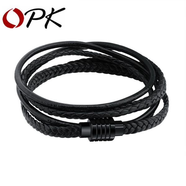 opk hamdmade multilayer men's leather bracelets magnet buckle cool man male braided rope bracelet jewelry gift ph1175, Golden;silver
opk hamdmade multilayer men's leather bracelets magnet buckle cool man male braided rope bracelet jewelry gift ph1175, Golden;silver