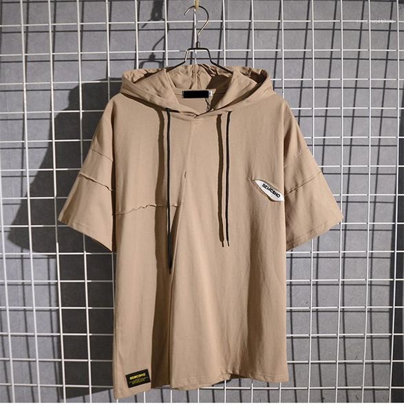 clothing summer mens designer tshirts hooded letter printed solid color mens japanese style loose mens, White;black
clothing summer mens designer tshirts hooded letter printed solid color mens japanese style loose mens, White;black