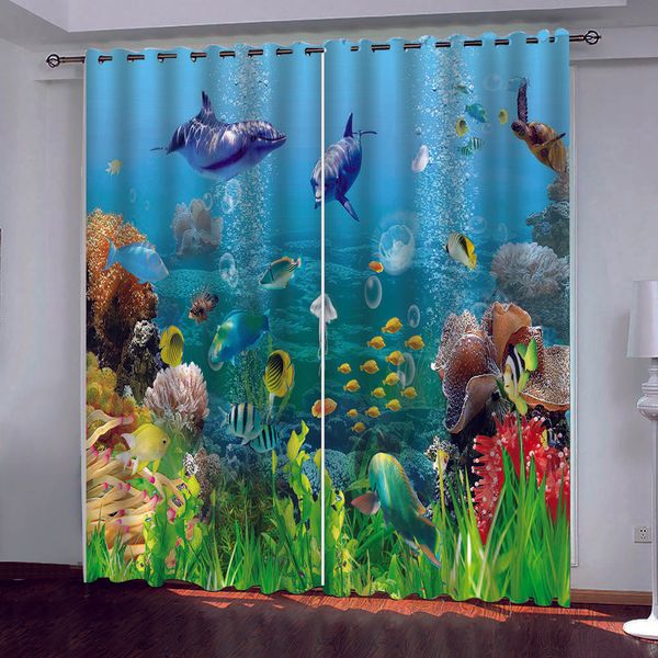 custom size luxury blackout 3d window curtains for living room kids bedroom hd animal underwater world curtain decoration
custom size luxury blackout 3d window curtains for living room kids bedroom hd animal underwater world curtain decoration