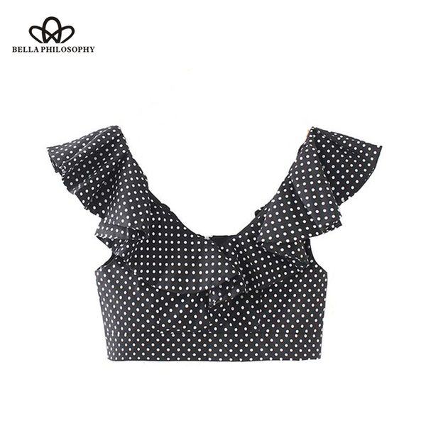 women's blouses & shirts hstar women sweet ruffles dot pattern crop v neck sleeveless short style blouse female summer cute blusas, White
women's blouses & shirts hstar women sweet ruffles dot pattern crop v neck sleeveless short style blouse female summer cute blusas, White
