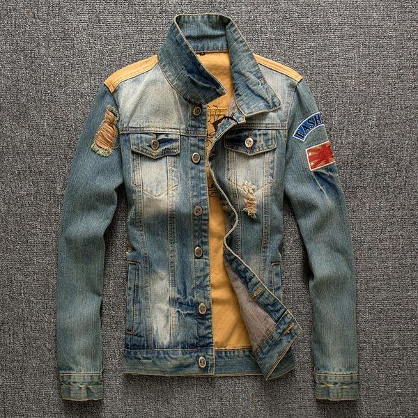 2020 autumn new hole spell denim jacket men fashion retro jeans men's denim jacket mens coat, Black;brown
2020 autumn new hole spell denim jacket men fashion retro jeans men's denim jacket mens coat, Black;brown