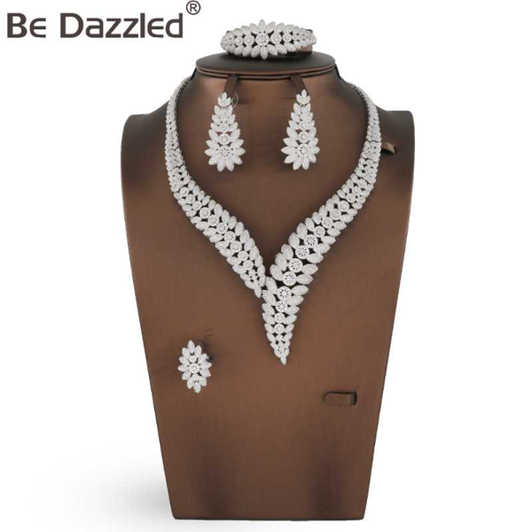 bedazzled new luxury design big set classic jewelry african gold jewelry set gold plated fashion, Silver
bedazzled new luxury design big set classic jewelry african gold jewelry set gold plated fashion, Silver