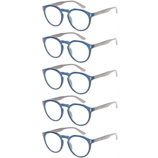 sunglasses 5 pack retro reading glasses men and women spring hinges round eyeglasses frames readers, White;black
sunglasses 5 pack retro reading glasses men and women spring hinges round eyeglasses frames readers, White;black