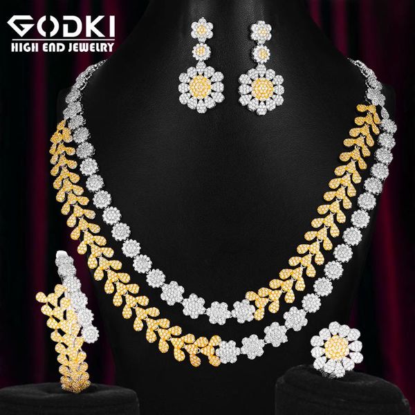 godki 4pcs big fashion luxury 2 layers flower naija jewelry set for women wedding african cubic zircon cz dubai bridal jewelry, Silver
godki 4pcs big fashion luxury 2 layers flower naija jewelry set for women wedding african cubic zircon cz dubai bridal jewelry, Silver
