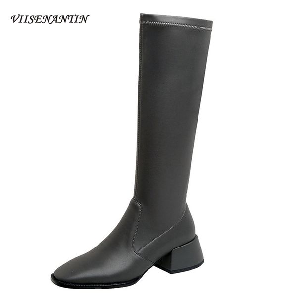 boots autumn winter gray mid-heel knee-length leather fashion elastic thin square toe thick heel high women, Black
boots autumn winter gray mid-heel knee-length leather fashion elastic thin square toe thick heel high women, Black