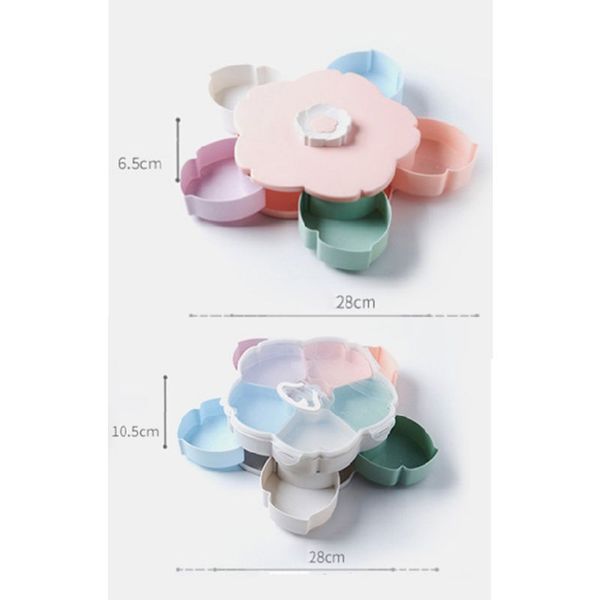portable colorful flower design double-deck rotary box for fruit snack candy container storage bins lx9c
portable colorful flower design double-deck rotary box for fruit snack candy container storage bins lx9c
