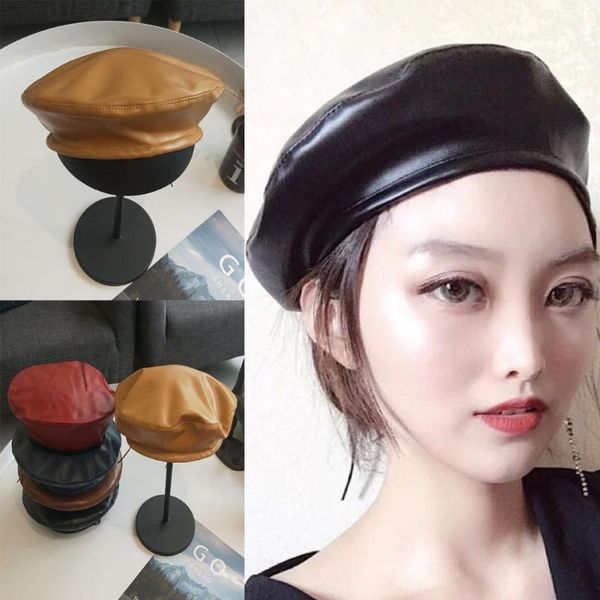 berets hirigin fashion women ladies retro spring autumn winter faux pu leather beret hat french cap 5 colors, Blue;gray
berets hirigin fashion women ladies retro spring autumn winter faux pu leather beret hat french cap 5 colors, Blue;gray