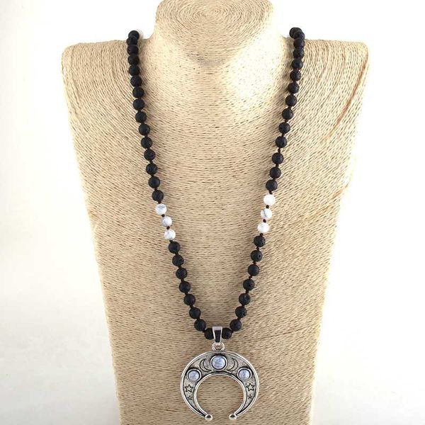 pendant necklaces md fashion bohemian tribal jewelry black / white stone long knotted moon cactus for women necklace, Silver
pendant necklaces md fashion bohemian tribal jewelry black / white stone long knotted moon cactus for women necklace, Silver