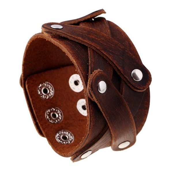 new fashion alloy x shape button rivets leather bracelet brown punk wide wristband with snap fastener jewelry accessories gifts wholesale, Golden;silver
new fashion alloy x shape button rivets leather bracelet brown punk wide wristband with snap fastener jewelry accessories gifts wholesale, Golden;silver