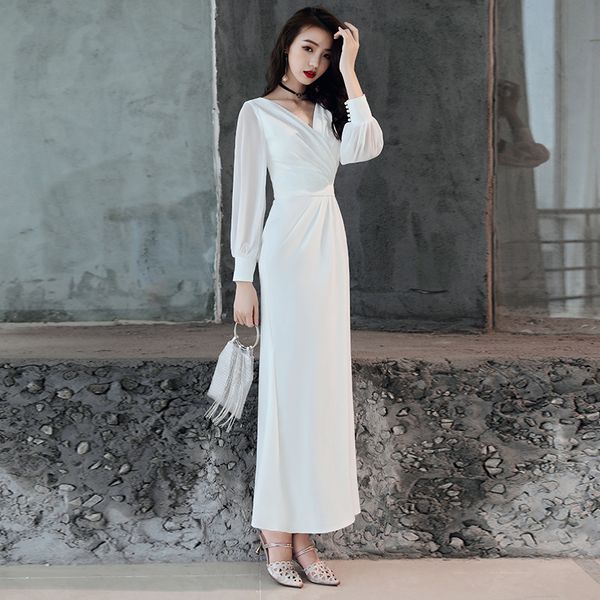 ethnic clothing prom dresses white v-neck vestidos de fiesta elegante skinny full sleeve floor-length dress, Red
ethnic clothing prom dresses white v-neck vestidos de fiesta elegante skinny full sleeve floor-length dress, Red