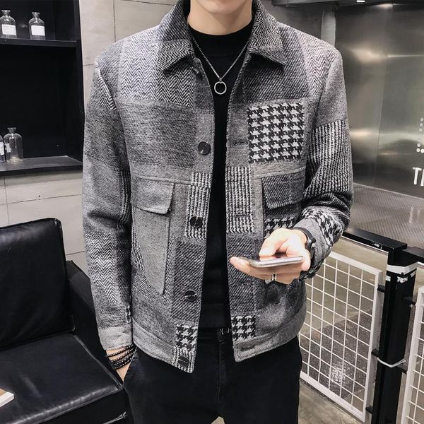 z019 men's winter wool blends coats plaid short slim fit jacket casual men overcoat fashion windbreaker mens trench coat jacket, Black
z019 men's winter wool blends coats plaid short slim fit jacket casual men overcoat fashion windbreaker mens trench coat jacket, Black