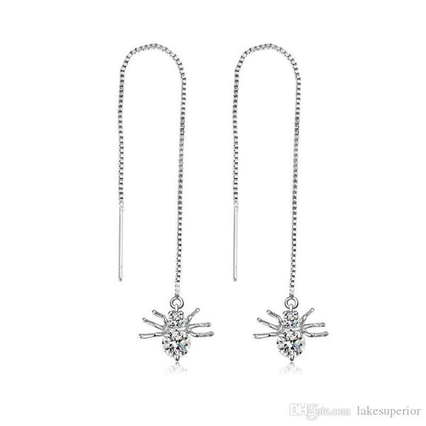 women rhinestone long tassel earrings spider pierced earrings for gift party jewelry accessories with fast shipping, Silver
women rhinestone long tassel earrings spider pierced earrings for gift party jewelry accessories with fast shipping, Silver