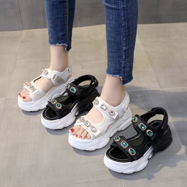daddy sandals female 2020 summer new fashion wild hit color thick bottom sponge cake sports rhinestone sandals z884, Black
daddy sandals female 2020 summer new fashion wild hit color thick bottom sponge cake sports rhinestone sandals z884, Black