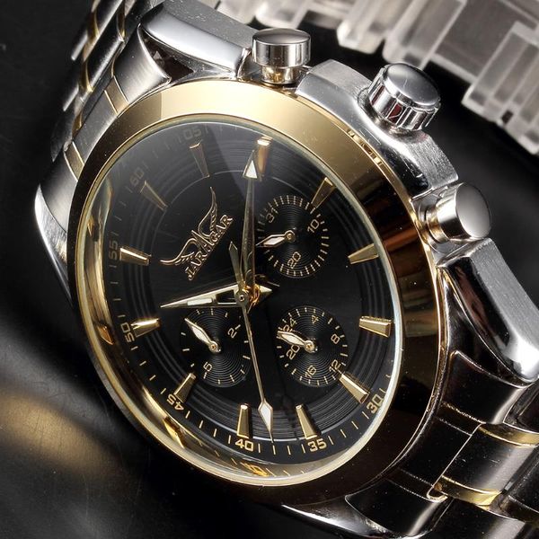 jaragar male dress watches auto date day relojes hombre stainless steel band men's golden clock mechanical wrsitwatches, Slivery;brown
jaragar male dress watches auto date day relojes hombre stainless steel band men's golden clock mechanical wrsitwatches, Slivery;brown