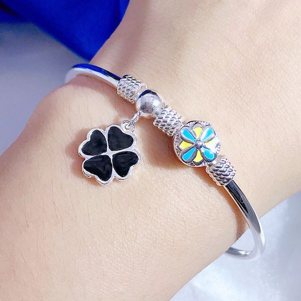 999 silver beaded bracelet women's four-leaf clover japanese and korean fashion wild running exquisite silver bead bracelet ethnic styl, Golden;silver
999 silver beaded bracelet women's four-leaf clover japanese and korean fashion wild running exquisite silver bead bracelet ethnic styl, Golden;silver