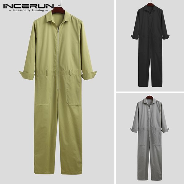 men jumpsuit joggers streetwear long sleeve zipper fashion rompers pockets solid color pants mens cargo overalls incerun s-5xl, Black
men jumpsuit joggers streetwear long sleeve zipper fashion rompers pockets solid color pants mens cargo overalls incerun s-5xl, Black