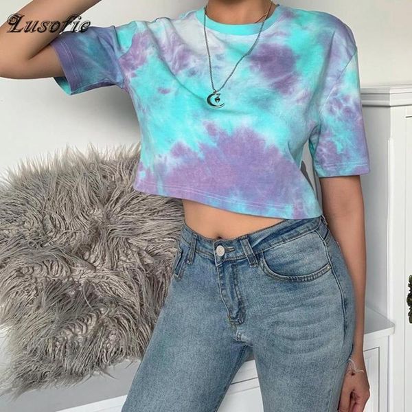 lusofie tie dye t shirt short sleeve round neck summer women t shirt casual streetwear loose soft cropped tee cotton tshirt, White
lusofie tie dye t shirt short sleeve round neck summer women t shirt casual streetwear loose soft cropped tee cotton tshirt, White