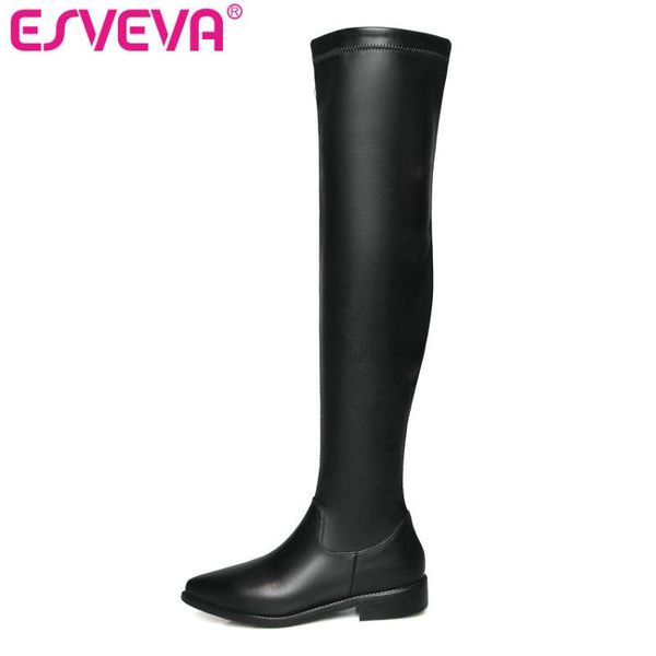boots esveva 2021 women over the knee winter square low heel elastic fashion motorcycle size 34-42, Black
boots esveva 2021 women over the knee winter square low heel elastic fashion motorcycle size 34-42, Black