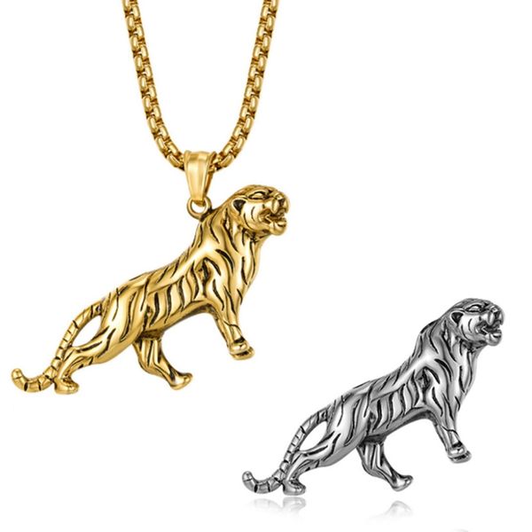 2020 fashion stainless steel tiger pendant necklace for men vivid animal link chain necklace punk jewelry, Silver
2020 fashion stainless steel tiger pendant necklace for men vivid animal link chain necklace punk jewelry, Silver