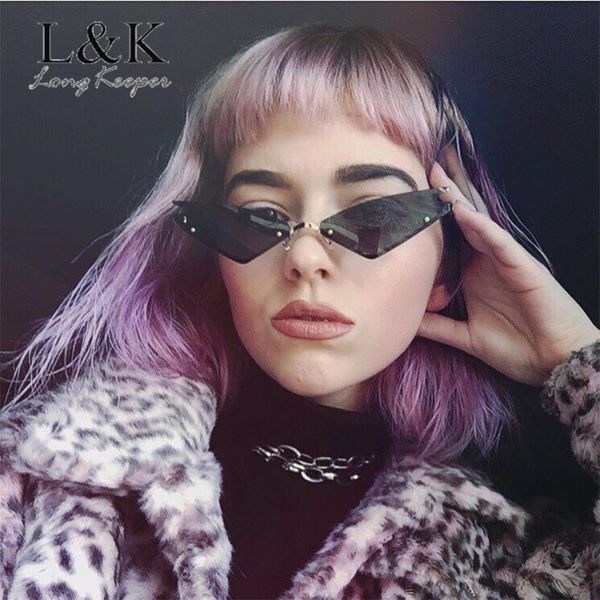 new style rimless cat eye sunglasses women luxury female metal frame sun glasses vintage brand narrow triangle eyewear okulary, White;black
new style rimless cat eye sunglasses women luxury female metal frame sun glasses vintage brand narrow triangle eyewear okulary, White;black