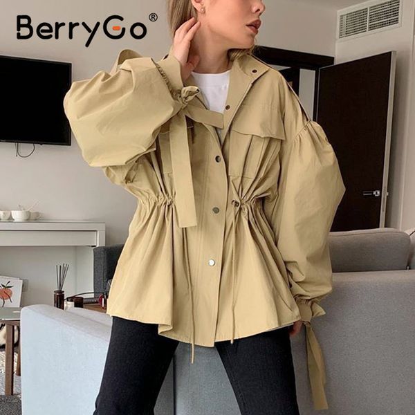 berrygo casual button autumn trench coat women long sleeve drawstring pocket coat female streetwear ladies loose windbreakers, Black;brown 
berrygo casual button autumn trench coat women long sleeve drawstring pocket coat female streetwear ladies loose windbreakers, Black;brown