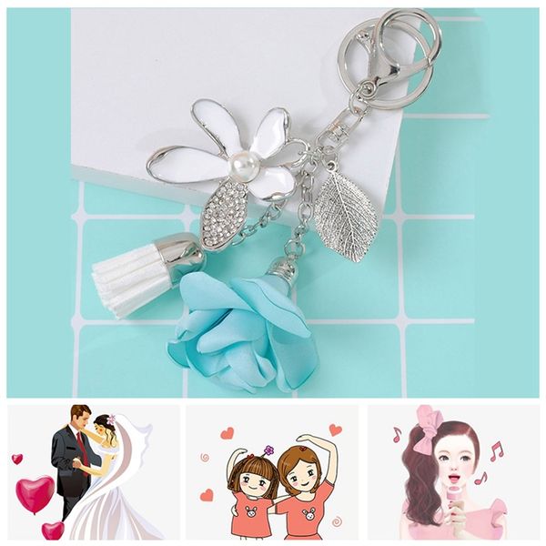 exquisite flower key ring chiffon tassel car key chains lady couple bag ornaments creative fashion flower ornaments keychain, Silver
exquisite flower key ring chiffon tassel car key chains lady couple bag ornaments creative fashion flower ornaments keychain, Silver
