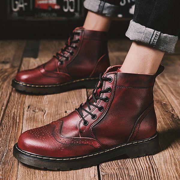 large size men luxury fashion ankle boots genuine leather brogue shoes carving bullock shoe cowboy spring autumn boot male botas, Black
large size men luxury fashion ankle boots genuine leather brogue shoes carving bullock shoe cowboy spring autumn boot male botas, Black