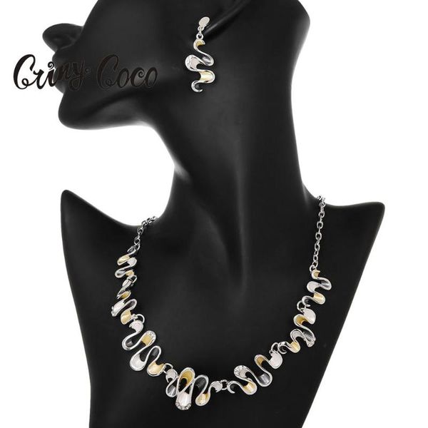 elegant wavy geometric drop earrings necklaces fashion enamel crystal jewelry girls necklace set for women dresses party gift, Silver
elegant wavy geometric drop earrings necklaces fashion enamel crystal jewelry girls necklace set for women dresses party gift, Silver