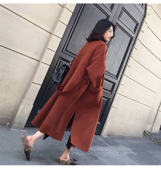 elegant women coat woolen long plus size solid korean style winter wool coat for women overcoat fashion coat, Black
elegant women coat woolen long plus size solid korean style winter wool coat for women overcoat fashion coat, Black